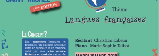 CERCLE LITTERAIRE : Langues françaises ce mardi 19 mars à 20H au Collège.
